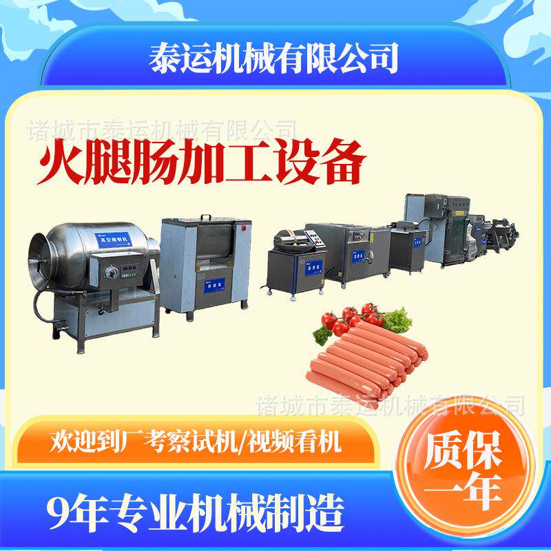 门店小型火腿肠加工设备 火山石烤肠生产线 哈尔滨红肠加工机器