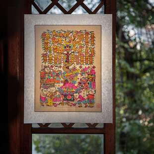 年画2025新年手工门神木版年画家居装饰杨家埠新中式摆件贴画