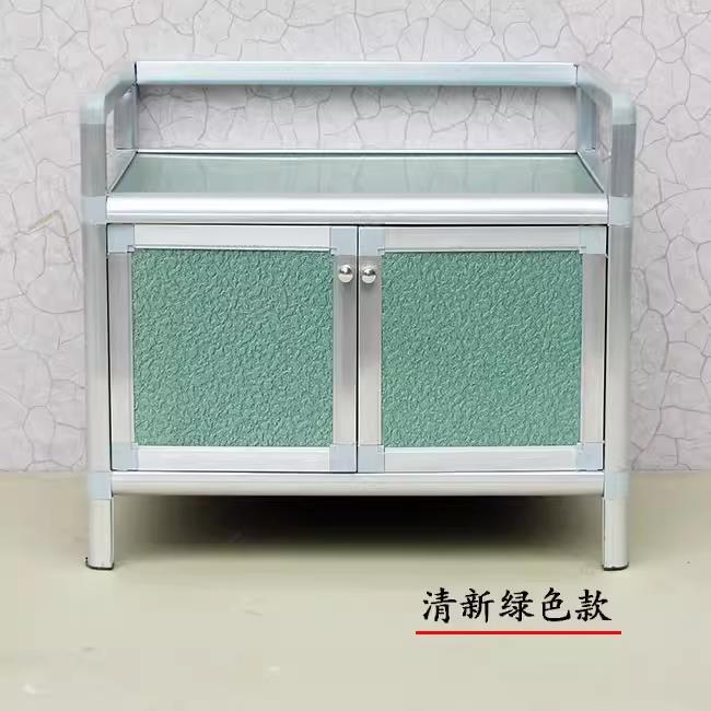 。加厚橱柜简易碗柜出租房用家庭厨房放碗的小柜子置物铝合金。