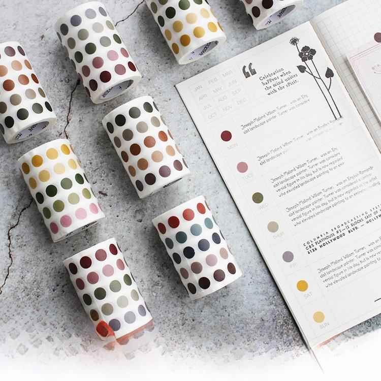moodtape灰度标签切模圆点贴mood基础圆圈和纸胶带贴纸胶带手帐