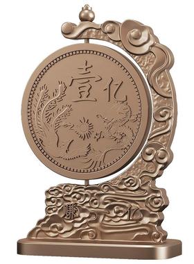 赚个小目标财富摆件开业送礼装饰品摆件树脂工艺品冷铸铜装饰品