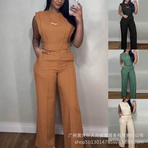 Women'S 2 Pieces Round Neck Cap Sleeve Crop Top And Casual