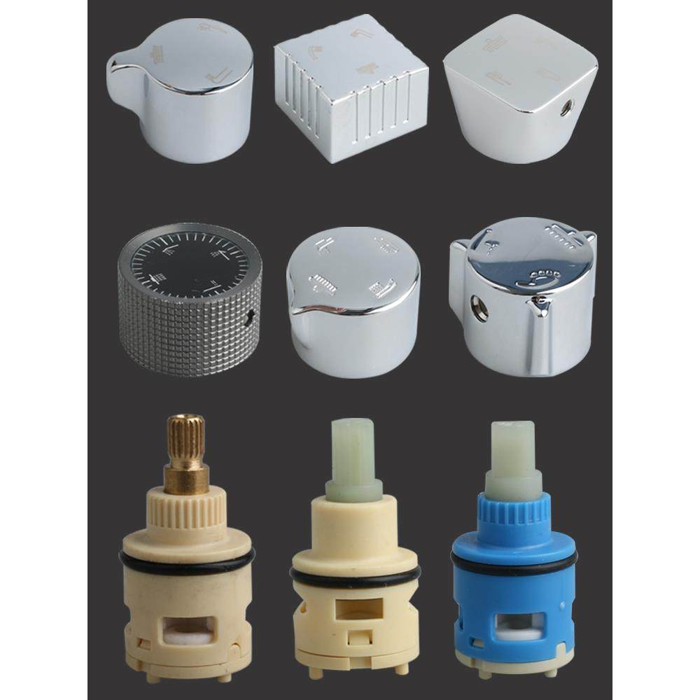 淋浴花洒水龙头配件三档四档阀芯旋转把手柄分水器切换开关方形