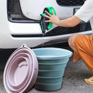 Portable Folding Bucket, Silicone Car Portable Bucket, Outdo