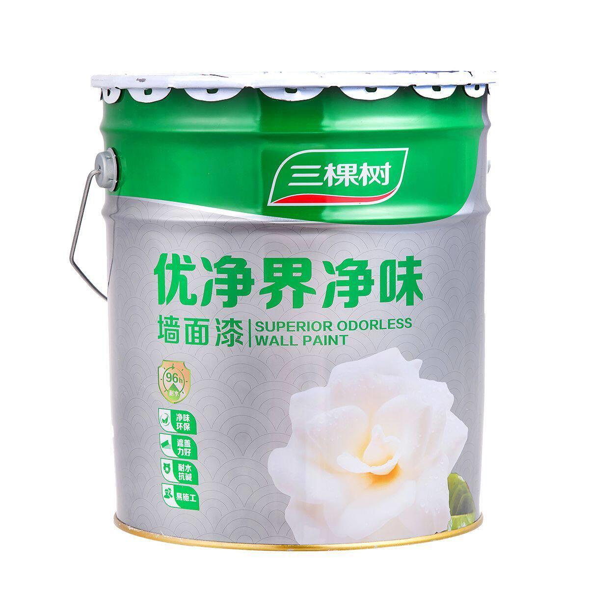 三棵树优净界净味室内乳胶漆家用环保墙面抗碱内墙墙面漆大桶22kg