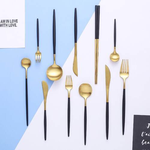 304 western steak knife fork spoon chopsticks set