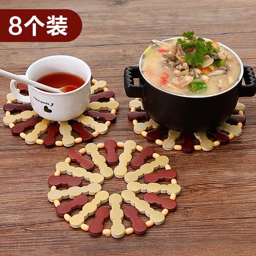 Bamboo heat-insulating mat for home use, designed to prevent