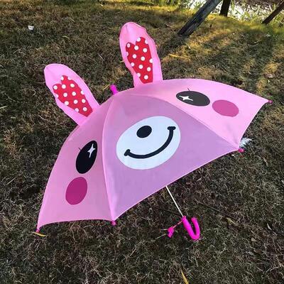 Cartoon Children Long-handled 3D Ear Modeling Kids Umbrella