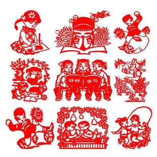 校园文化剪纸成品学校孩子主题体育运动手工刻画中国风刻纸底稿