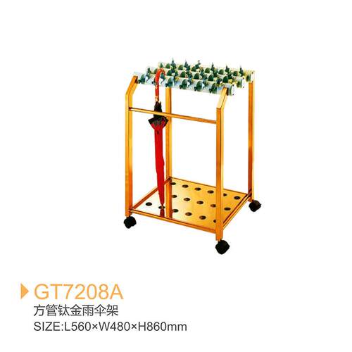 五星酒店大堂用品201#圆管钛金雨伞架18头36头带锁雨伞收纳架万向