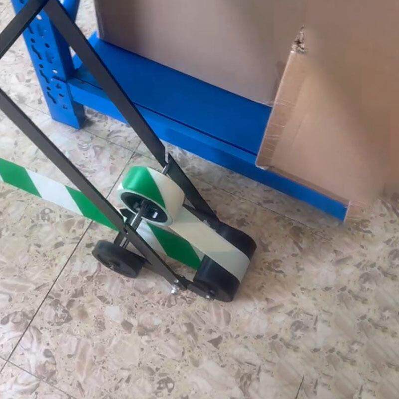 胶带贴地板划线车黑色黄色划线小车停车场标识车位公路胶带工厂