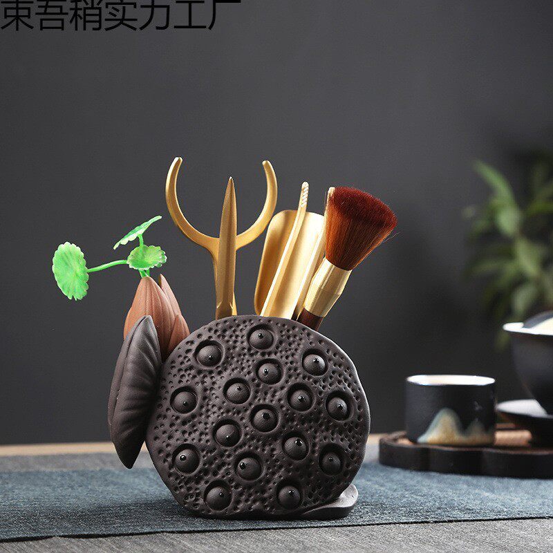 茶道六君子套装茶台工具泡茶配件配套功夫夹子刷子洗茶具用品全套