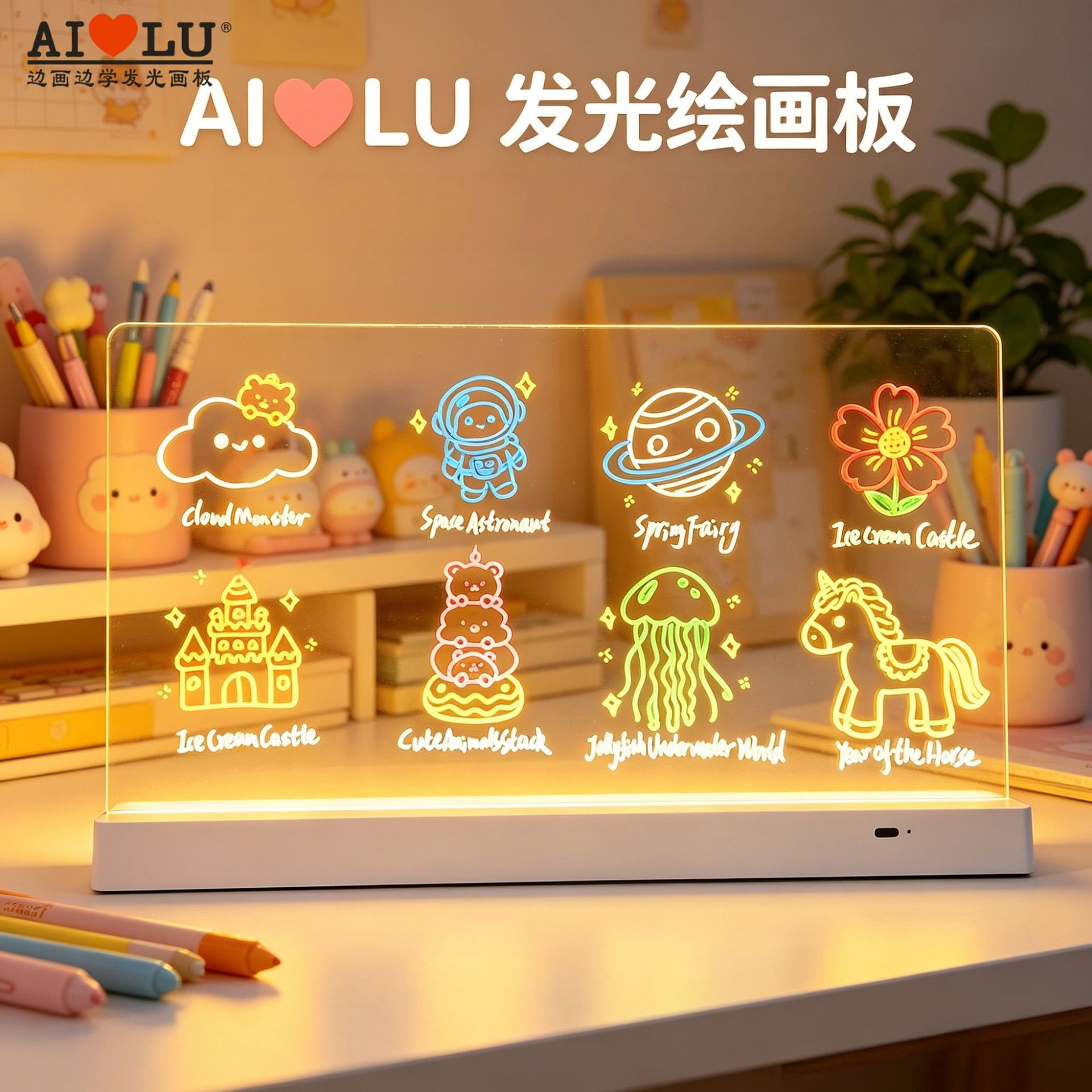 led亚克力跨境发光绘画写字灯)