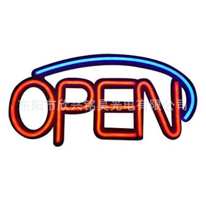 出口柔性霓虹灯带广告牌 发光字LED 霓虹灯牌open霓虹灯
