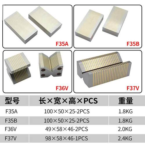过磁块/导磁块F35AF35BF36VF37V细目粗目导磁块磨床V型导磁块磁性