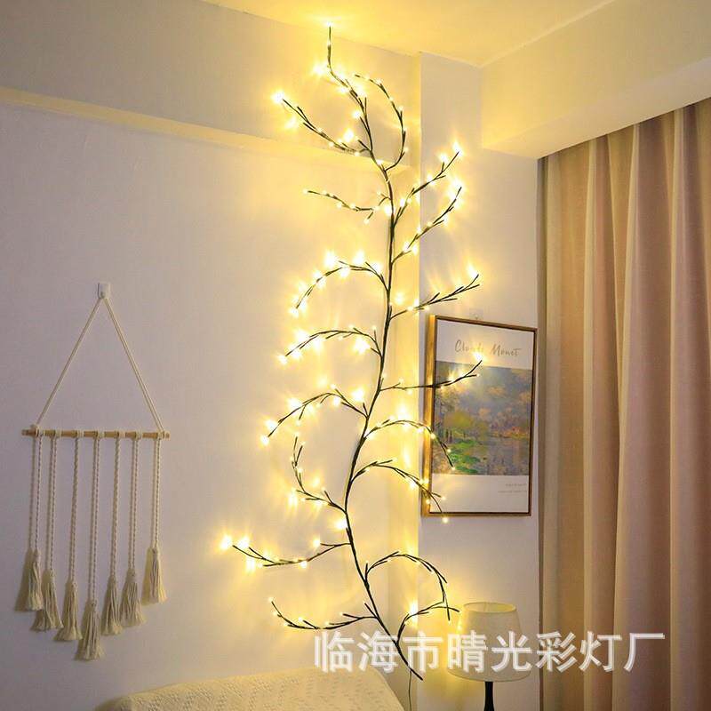 直销led条枝灯圆球树圣灯诞节HRR日装饰造型灯客厅卧室藤灯串