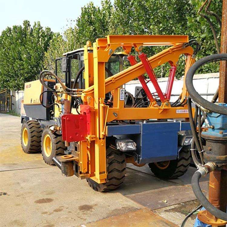 前程 护栏打桩机 装载式公路打桩机器 钻孔液压锤打拔一体