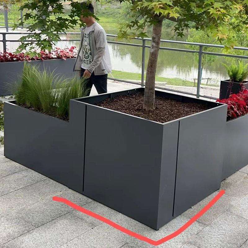 铁艺花箱庭院阳台种植花箱不锈钢长方形户外花槽花盆成品花池