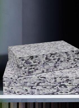 现代艺术黑白柜子收纳盒陈列摆件酒店客厅卧室家居饰品简约装饰盒