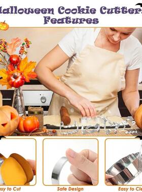 12PCS Halloween Cookie Cutter Stainless Steel Cartoon Cookie