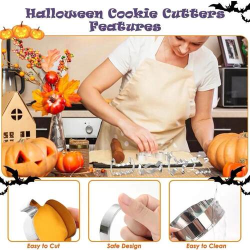 12PCS Halloween Cookie Cutter Stainless Steel Cartoon Cookie