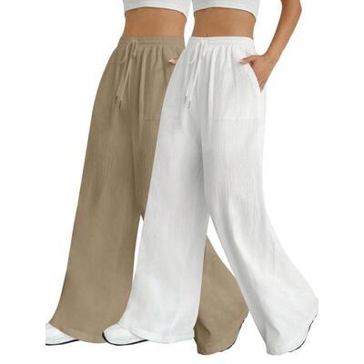 L 19318 Drawstring Straight Flare Pants 抽绳直筒微喇长裤