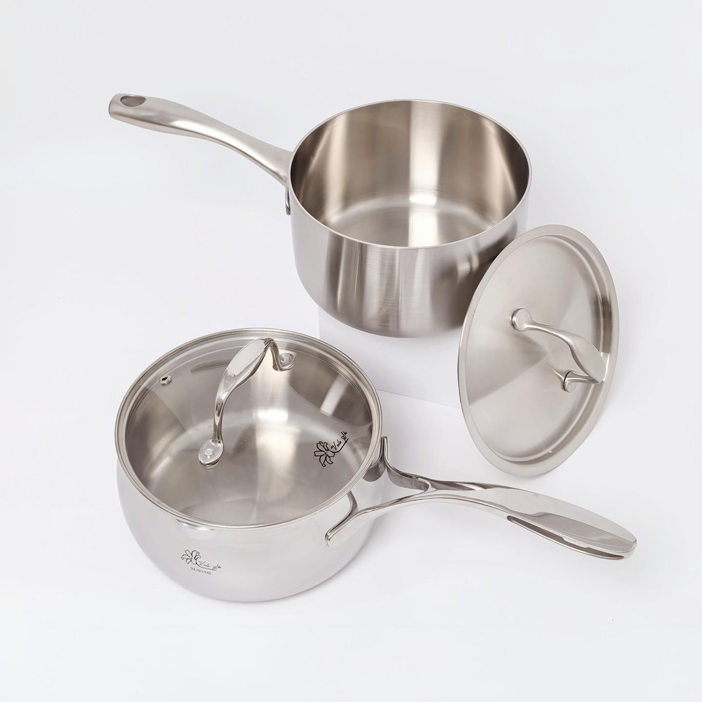 Velox 316不锈钢奶壶婴儿辅食粥粥米粥麦片奶壶三层钢带口18cm