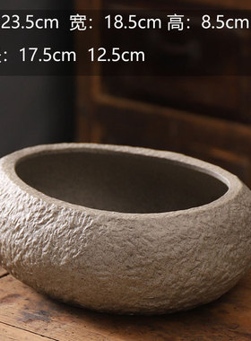 铜钱睡莲水仙花盆陶瓷创意花瓶