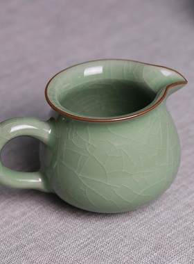 龙泉唐宫青瓷哥窑弟窑功夫茶具公道杯陶瓷分茶器茶海茶道用具茶器