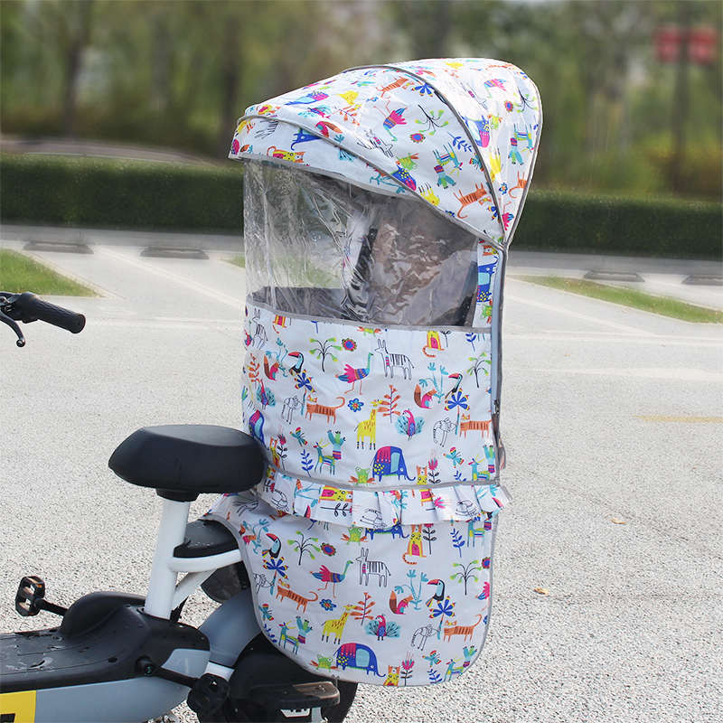 电动自行车儿童座椅后置雨篷防风棉雨棚加大加长保暖厚棉棚