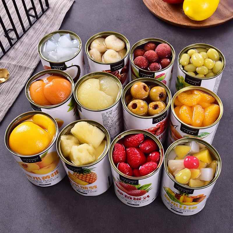 水果罐头混合装12罐整箱砀山糖水黄桃罐头草莓菠萝马蹄什锦梨