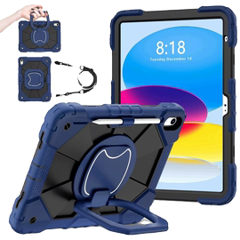 撞色机器人c3款保护壳适用平板苹果ipad，pro1110.9寸硅胶全包ipad9.7手环，旋转支架带笔槽ipad10.2寸保护套