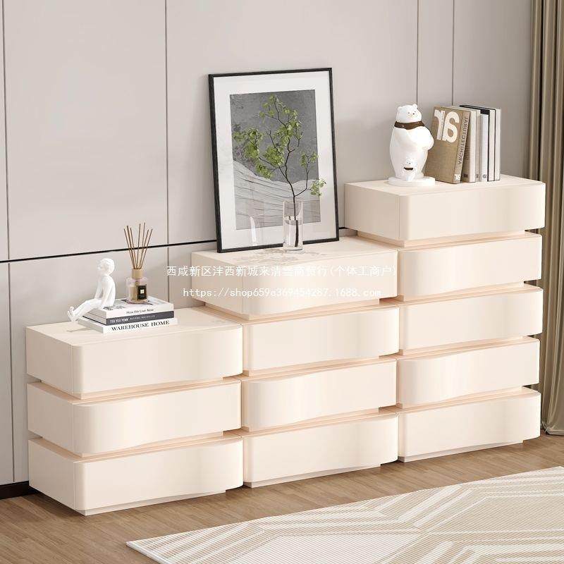 意式奶油三风四实木GWN斗柜网红斗柜卧室斗柜客五厅斗柜储物柜抽