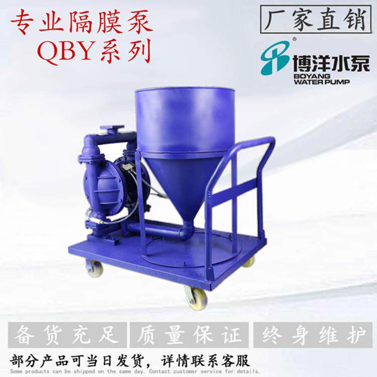 QBYF型铝合金气动粉尘隔膜泵高分子材料内螺纹铝合金气动粉末隔