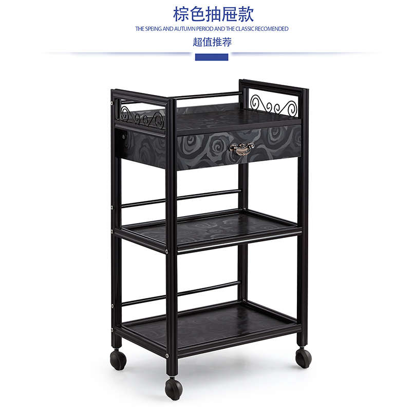 欧式美容推车美容院小推车三层移动多功能理发店工具车美发置物架