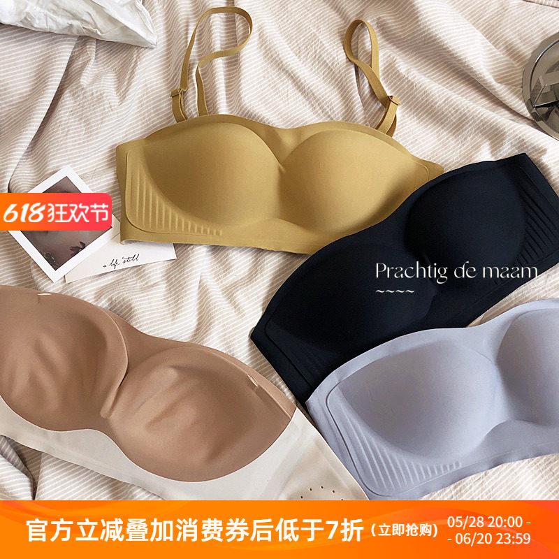 反重力防滑无痕果冻条软支撑抹胸透气无肩带聚拢内衣隐形文胸Q