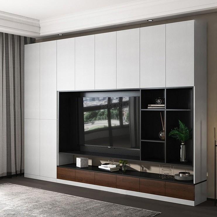 新款电视柜组合墙柜现代简约客厅一体 地柜轻奢背景柜整体柜