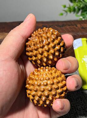 天然原木保健球黄花梨木雕手球木质按摩健身球沉水手把件随身手玩