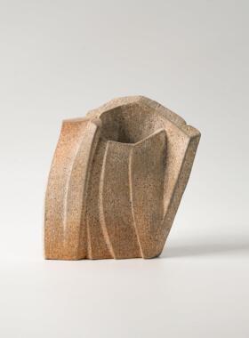 侘寂风复古树脂做旧艺术花器创意样板间民宿客厅玄关插花装饰摆件