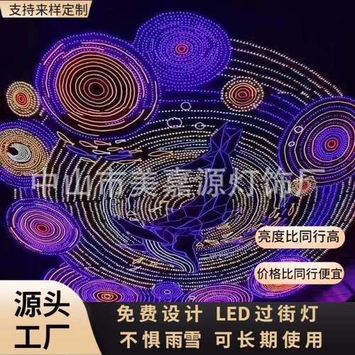 商业街街道亮化天幕幕墙亮化户外2026年春节图案灯2D平面造型灯