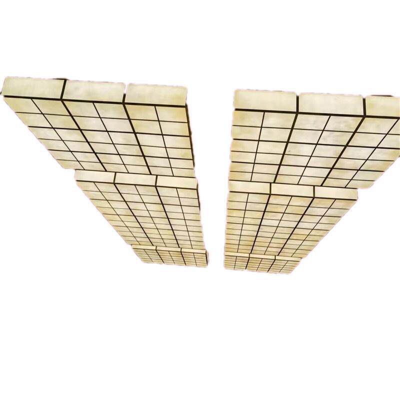 非标工程定制灯具酒店商场大门口仿云石灯大型方形组合造型吸顶灯