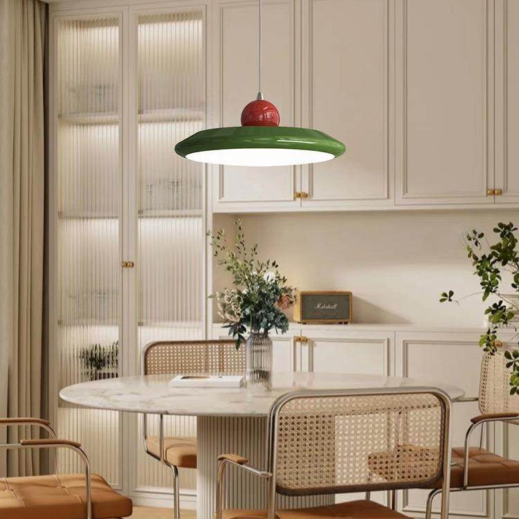 奶6297感油餐厅吊灯现代简约艺术飞碟风餐桌吊灯护创意吧眼台法式