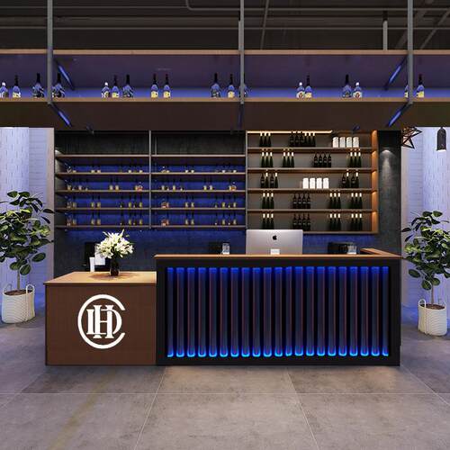 工业风酒吧收银台复古咖啡餐饮店吧台桌中式简约健身房前台接待柜