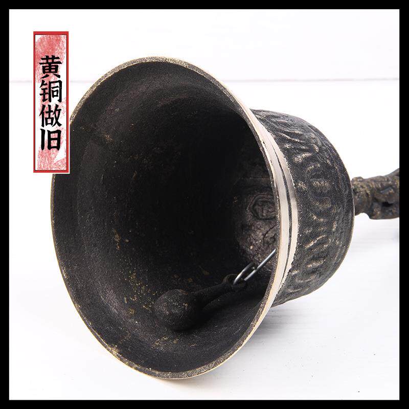 新款直销黄铜手摇铃古玩收藏装饰工艺品 仿古手持铃铛 多规格订购