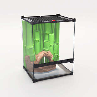 爬箱生态水族箱缸玻璃缸cm墙背景雨淋立体板爬造景造景3d背景竹子