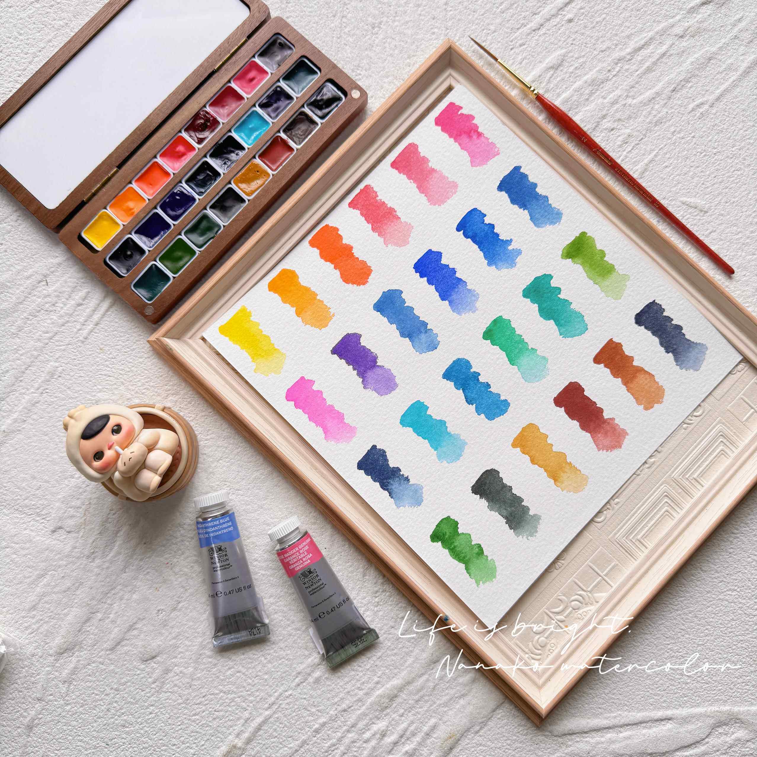 温莎牛顿艺术家水彩分装 温艺24色36色迷你水彩颜料试色大师级