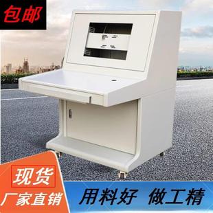 三联琴台落地监控嵌入安防控制柜单联指挥中心电脑桌琴式操作台