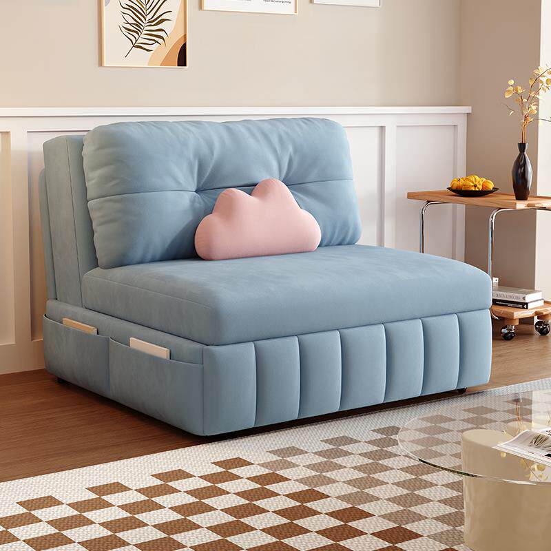 云朵绒布沙发床折叠两用 2025新款单人阳台伸缩床多功能可储物