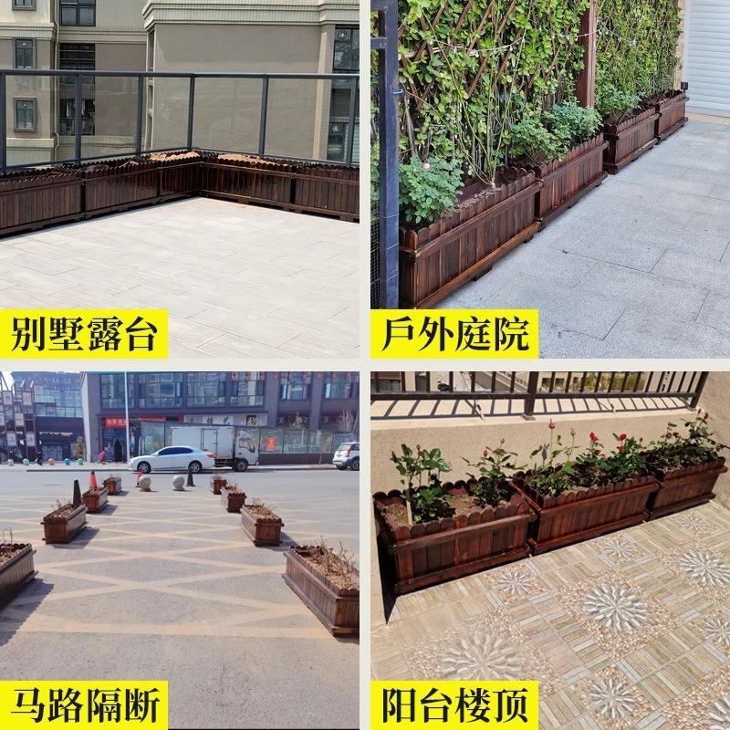 包邮防腐实木花箱种植箱大花盆外庭院露台长方形种菜盆阳台室外新