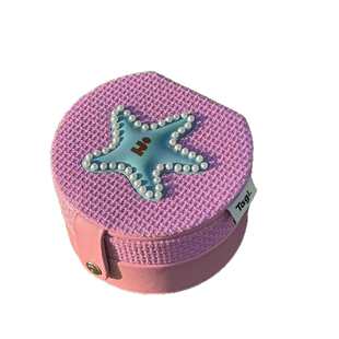 tagi圆圆双层首饰盒钉珠想象星星小花贝壳鼓鼓珍珠圆收纳盒